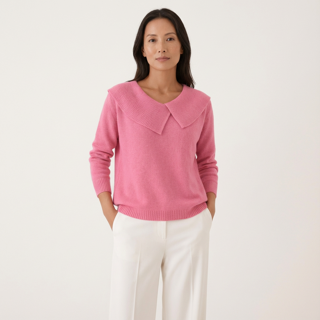 Lina | Wide-Collar Knit Sweater