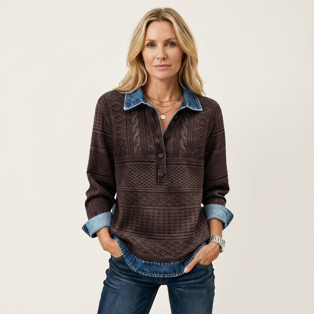 Sofia | Modern Half-Button Sweater