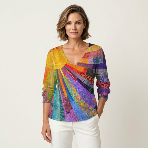 Sandra | Colorful Vintage Long-Sleeve Tee