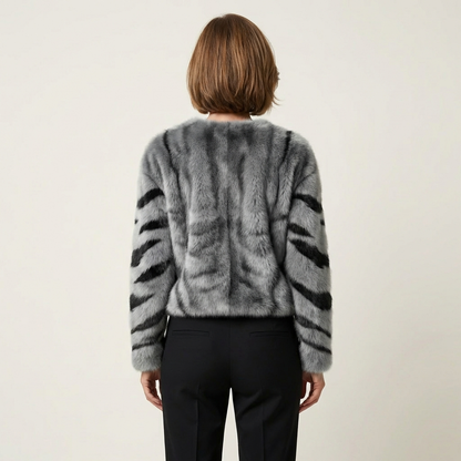 Sabrina | Warm Cat-Print Fleece Sweater