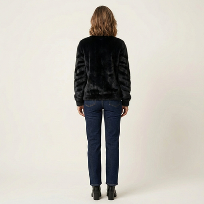 Sabrina | Warm Cat-Print Fleece Sweater