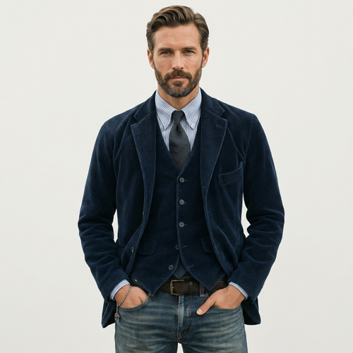 Logan | Velvet Blazer & Vest Set