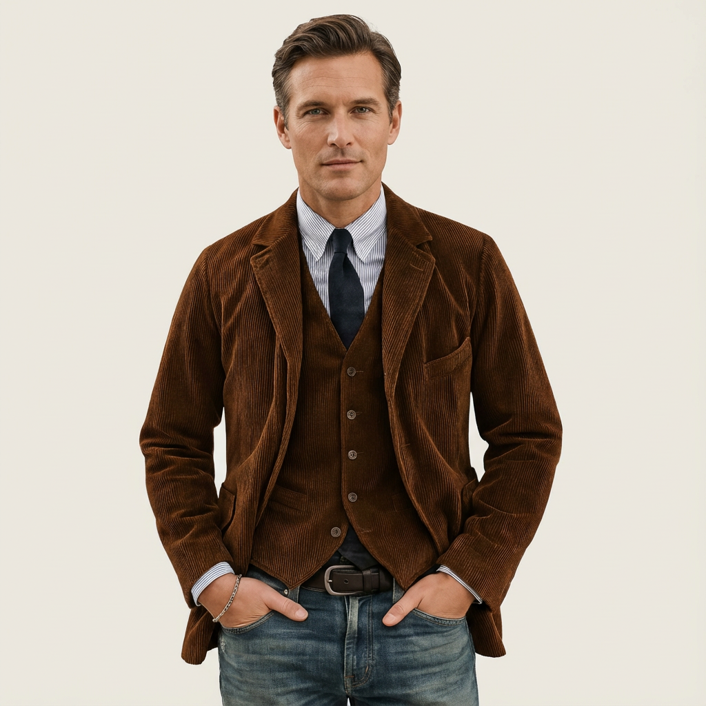 Logan | Velvet Blazer & Vest Set