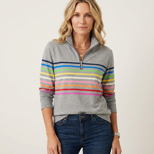 Tina | Cozy Everyday Sweater with Zip-Up High Collar