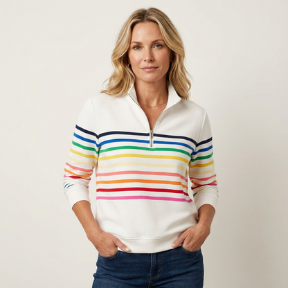 Tina | Cozy Everyday Sweater with Zip-Up High Collar