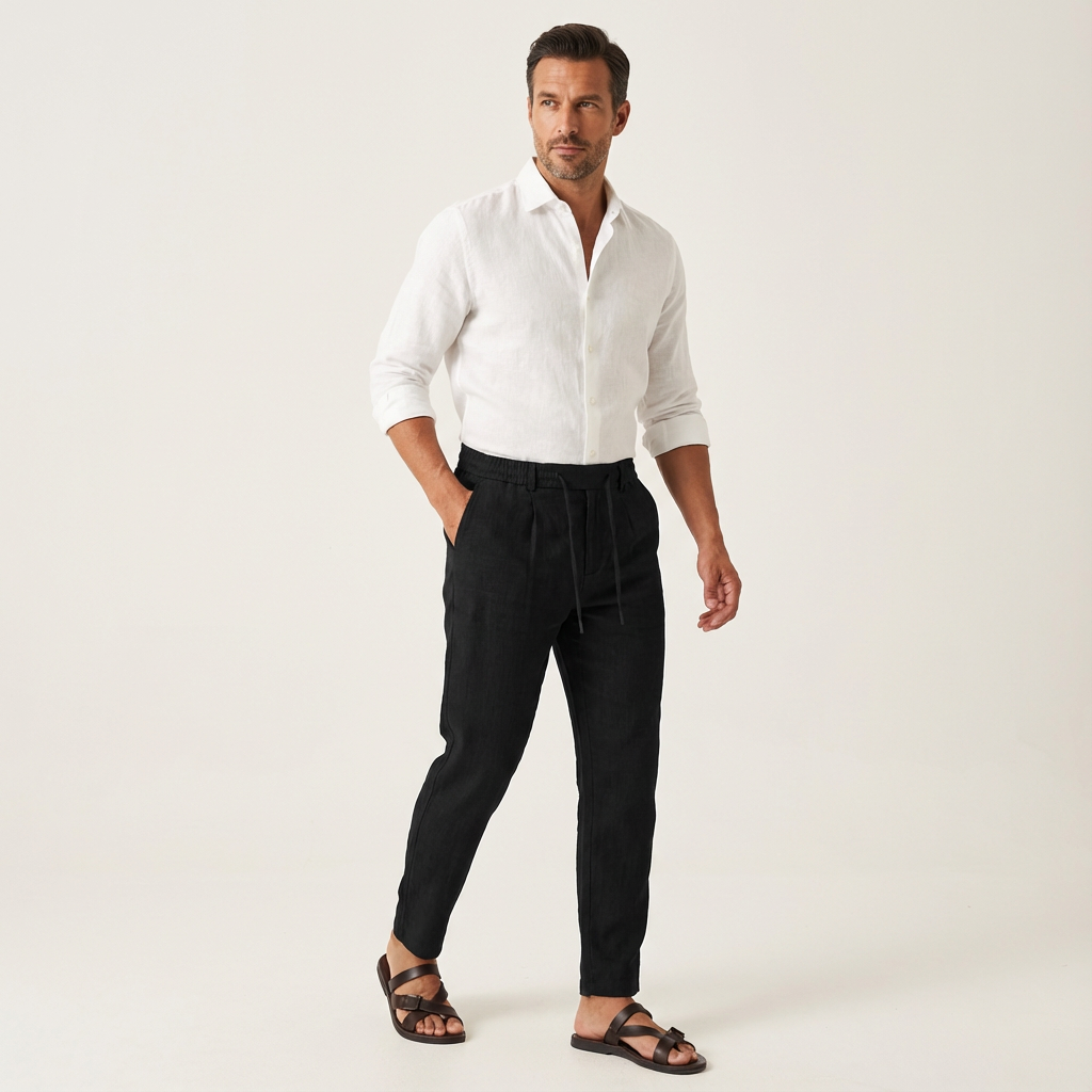Tony | Wide-Leg Linen Pants