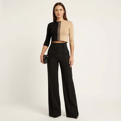 Alessia | Cropped Top & Wide-Leg Pants Set