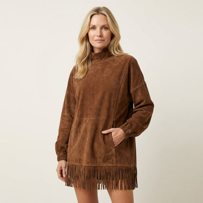 Stella | Suede Turtleneck Dress