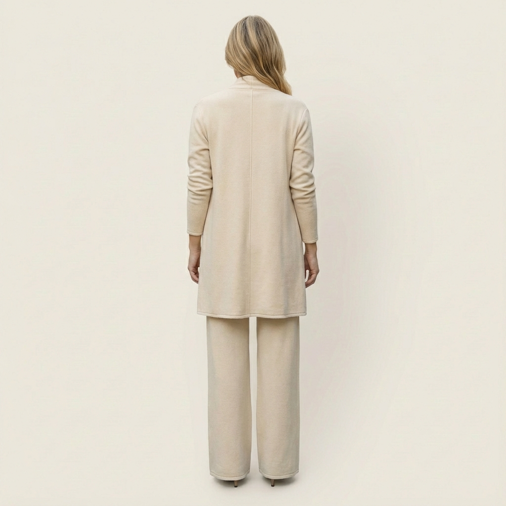 Maria | Elegant 3-Piece Set with Long Cardigan, Top & Pants