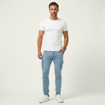 Brad | Stretch Navy Cargo Pants