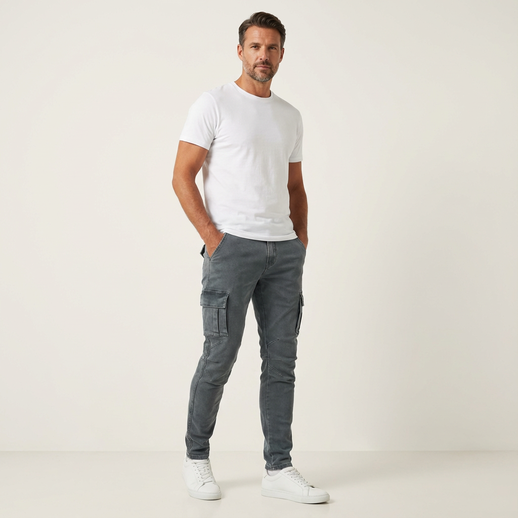Brad | Stretch Navy Cargo Pants