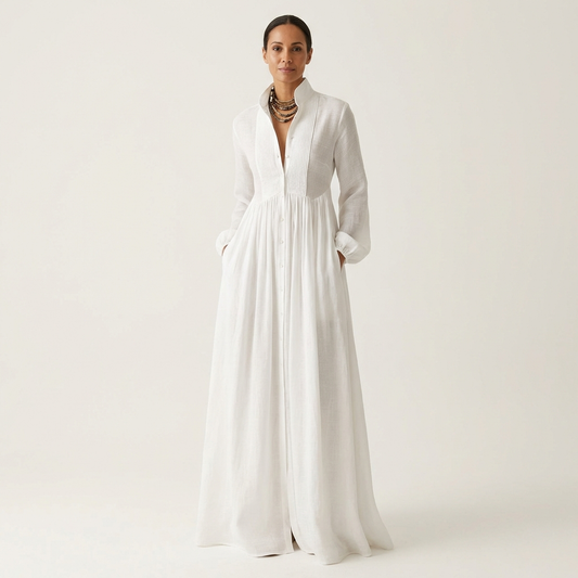 Millie | Cotton-Linen Maxi Dress