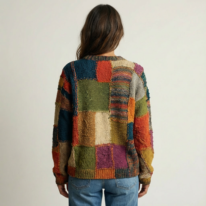 Joanna | Artistic Cat Patchwork Top
