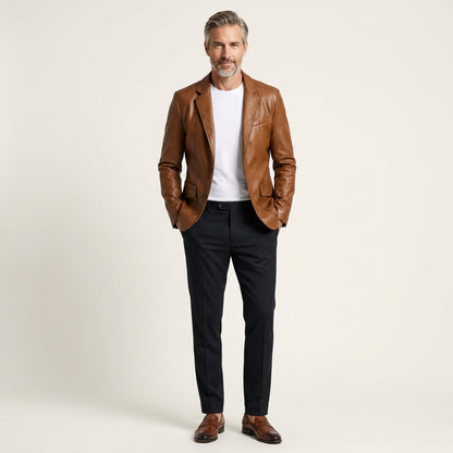 Donny | Leather Blazer Jacket