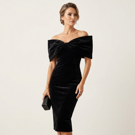 Malina | Velvet Midi Dress