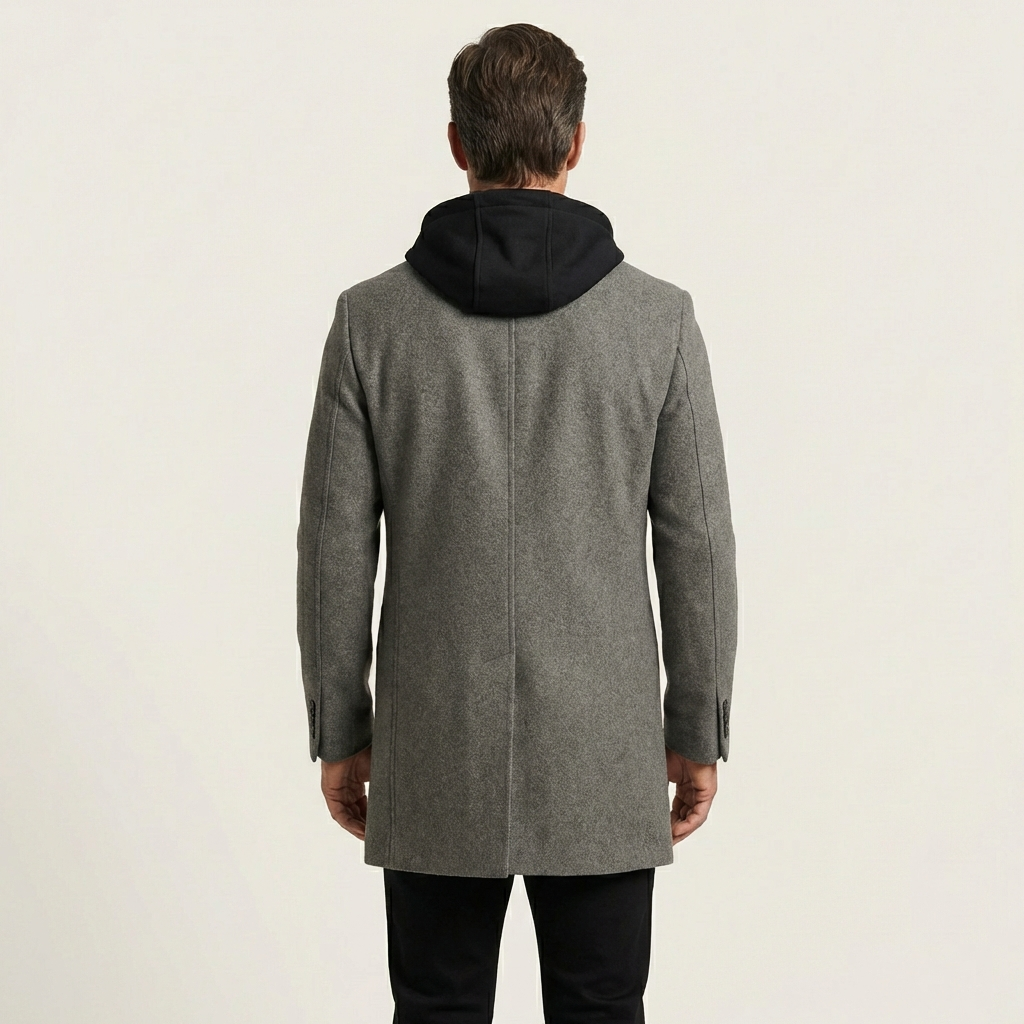 Stephen | Dual-Layer Wool Coat with Integrated Hoodie