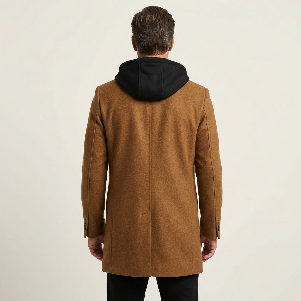 Stephen | Dual-Layer Wool Coat with Integrated Hoodie