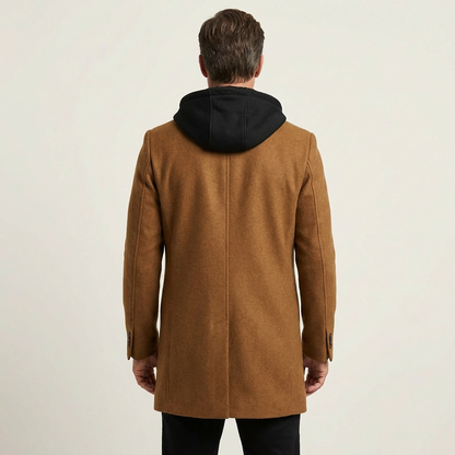 Stephen | Dual-Layer Wool Coat with Integrated Hoodie