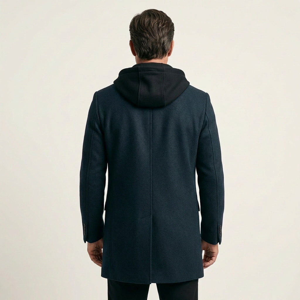 Stephen | Dual-Layer Wool Coat with Integrated Hoodie