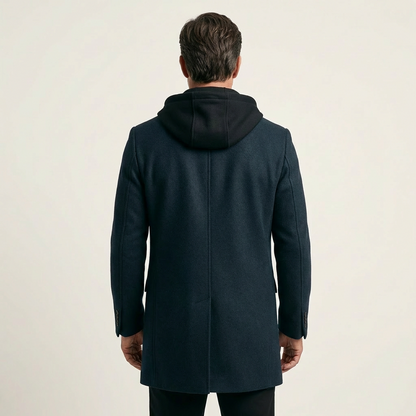 Stephen | Dual-Layer Wool Coat with Integrated Hoodie