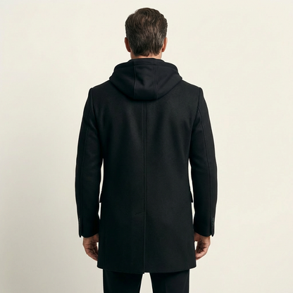 Stephen | Dual-Layer Wool Coat with Integrated Hoodie