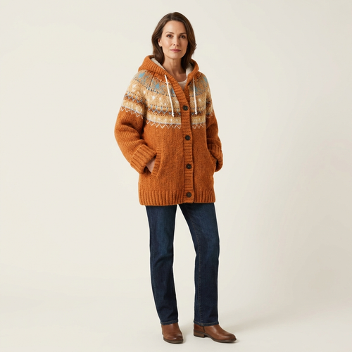 Lauren | Modern Retro Knitted Cardigan with Hood