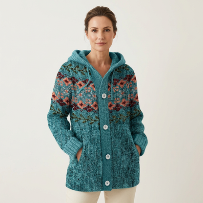 Lauren | Modern Retro Knitted Cardigan with Hood