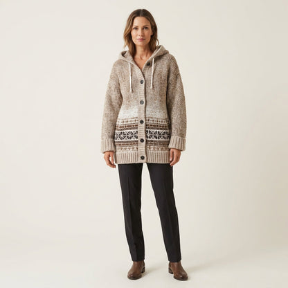 Lauren | Modern Retro Knitted Cardigan with Hood