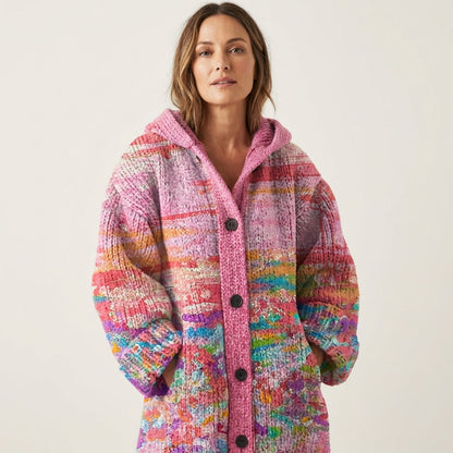 Lauren | Modern Retro Knitted Cardigan with Hood