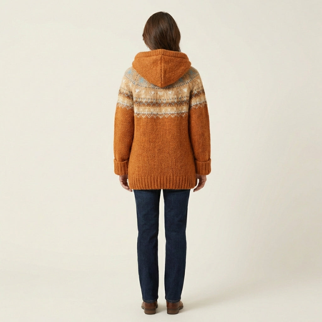 Lauren | Modern Retro Knitted Cardigan with Hood