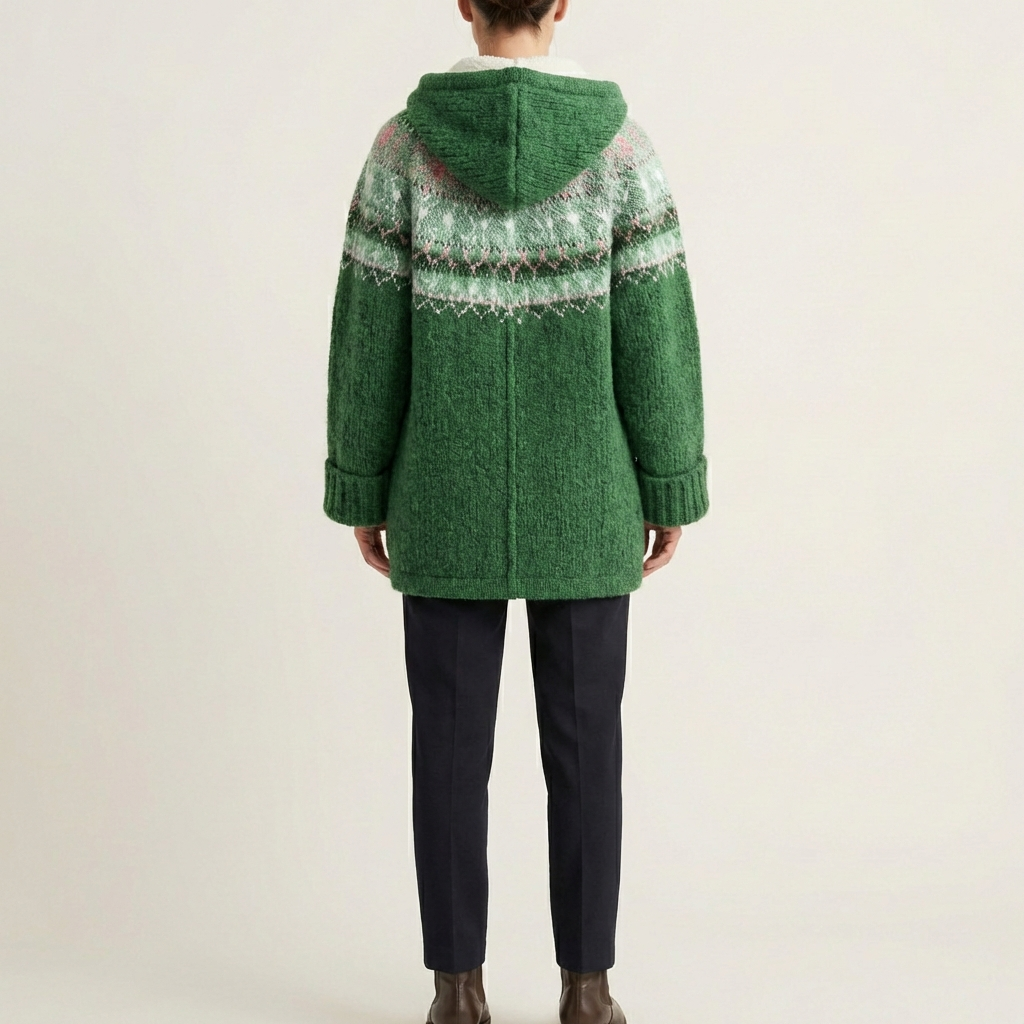 Lauren | Modern Retro Knitted Cardigan with Hood