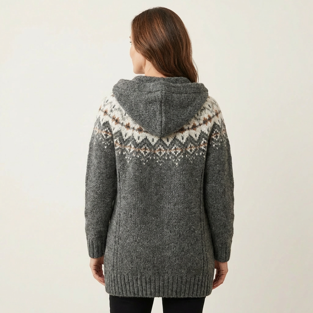 Lauren | Modern Retro Knitted Cardigan with Hood