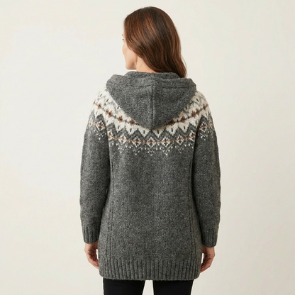 Lauren | Modern Retro Knitted Cardigan with Hood