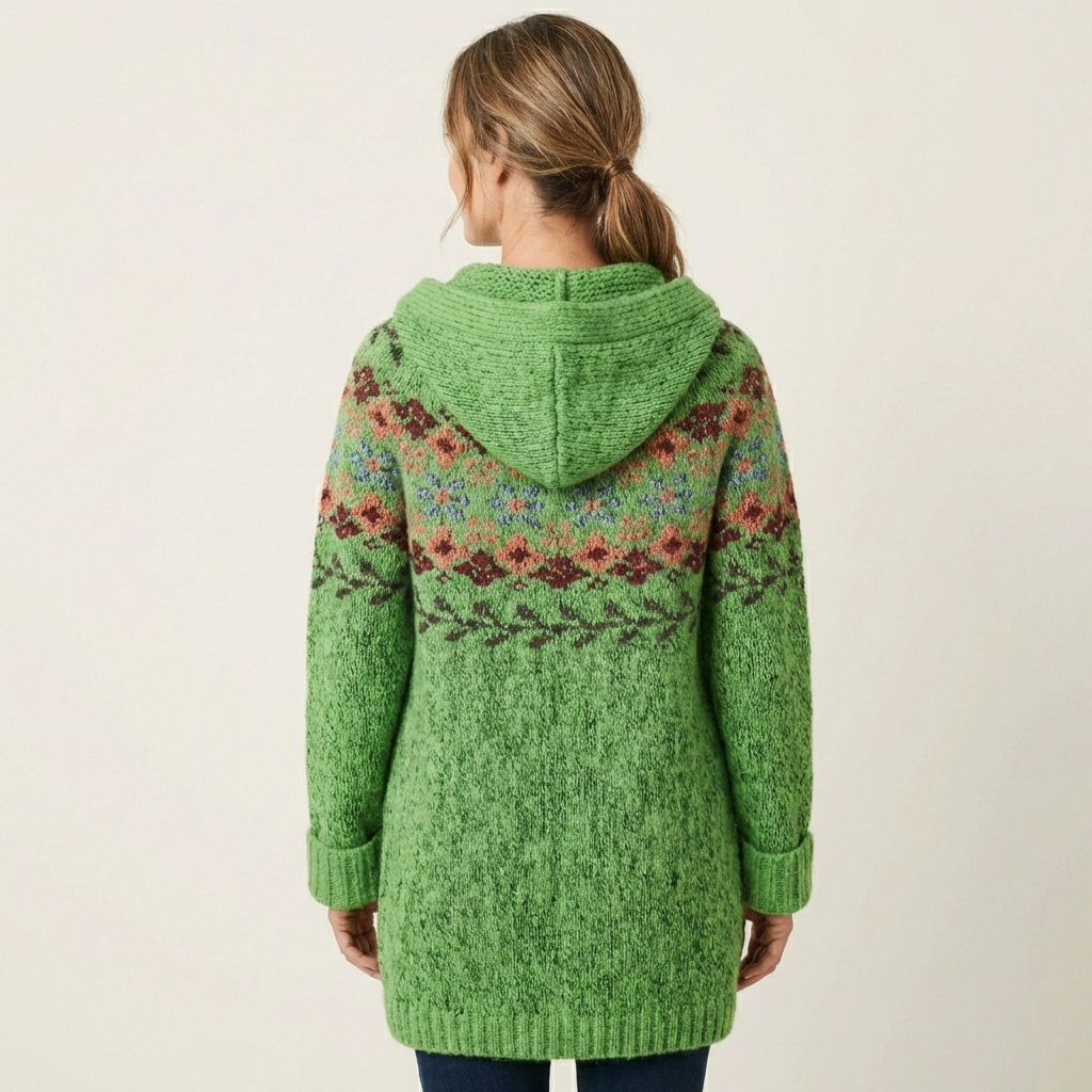 Lauren | Modern Retro Knitted Cardigan with Hood