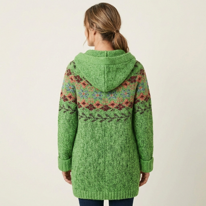 Lauren | Modern Retro Knitted Cardigan with Hood