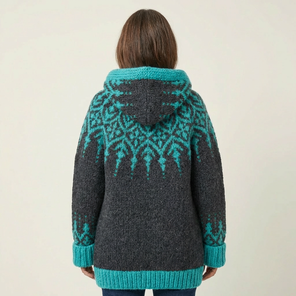 Lauren | Modern Retro Knitted Cardigan with Hood