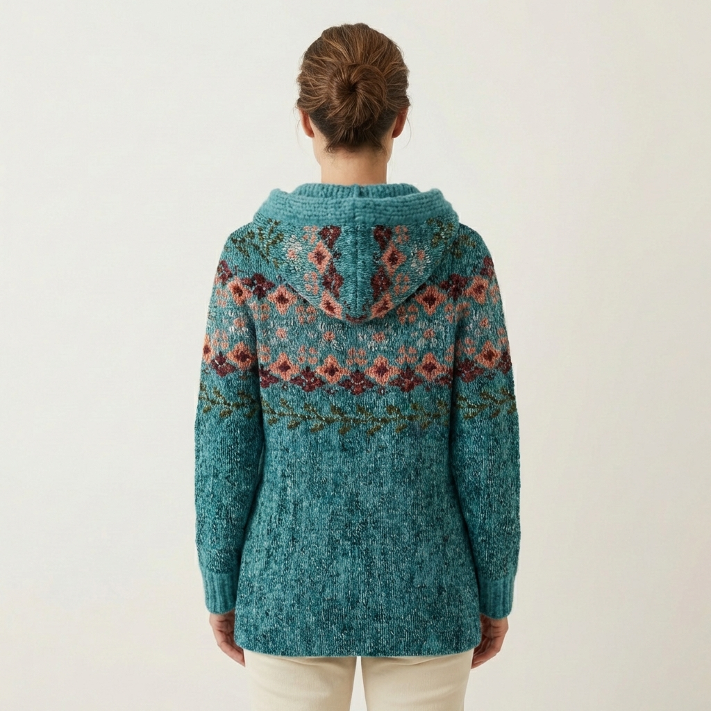 Lauren | Modern Retro Knitted Cardigan with Hood