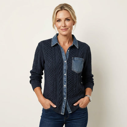 Juliane | Knitted Denim Blouse