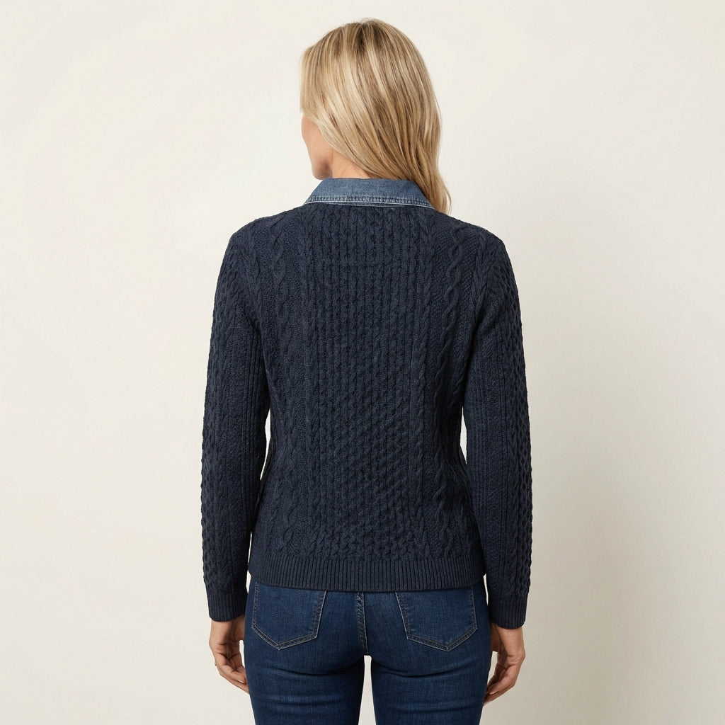 Juliane | Knitted Denim Blouse