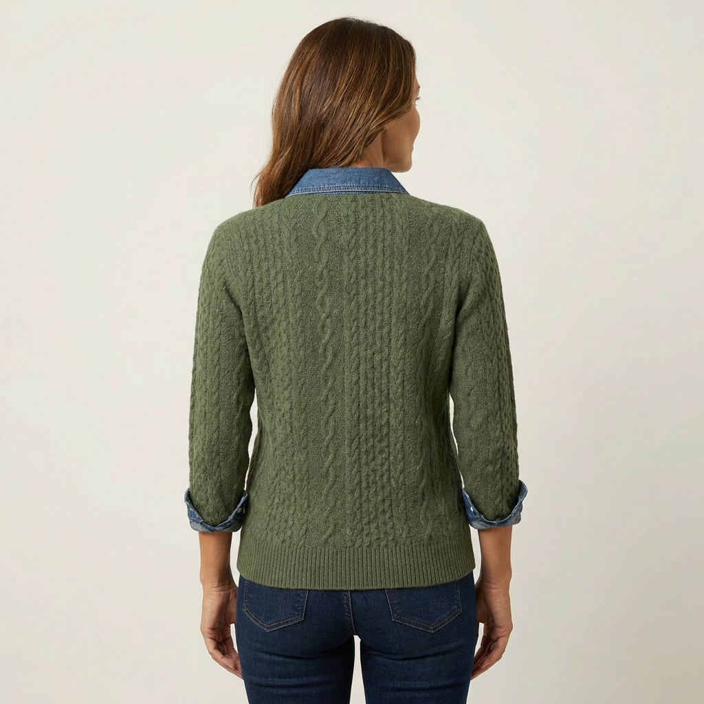 Juliane | Knitted Denim Blouse
