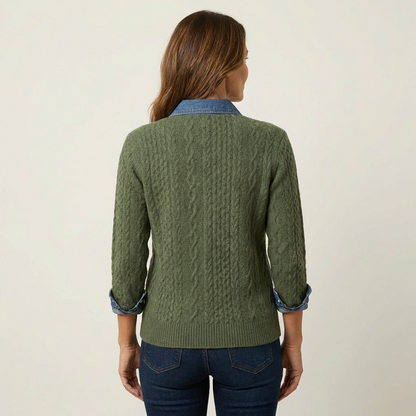 Juliane | Knitted Denim Blouse