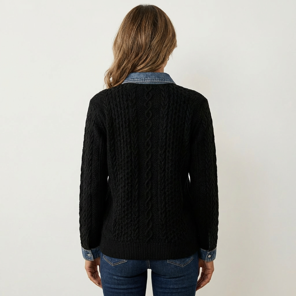 Juliane | Knitted Denim Blouse