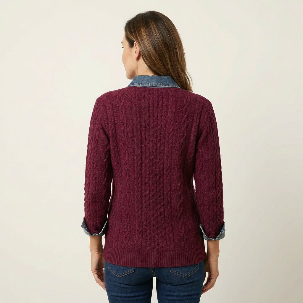 Juliane | Knitted Denim Blouse