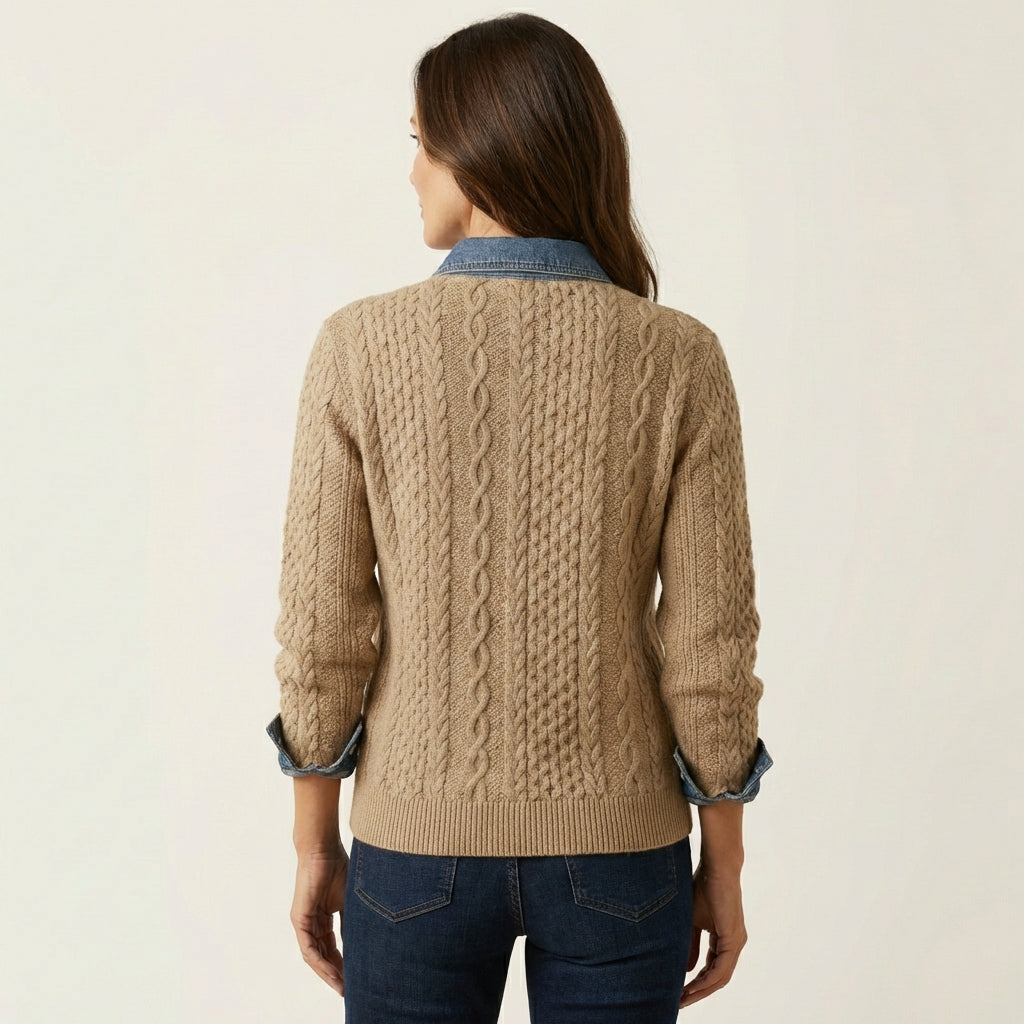 Juliane | Knitted Denim Blouse