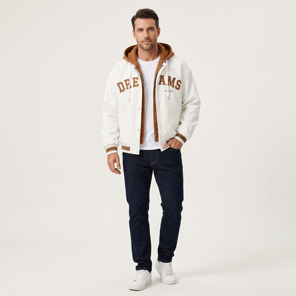 Zack | Hooded Varsity Jacket