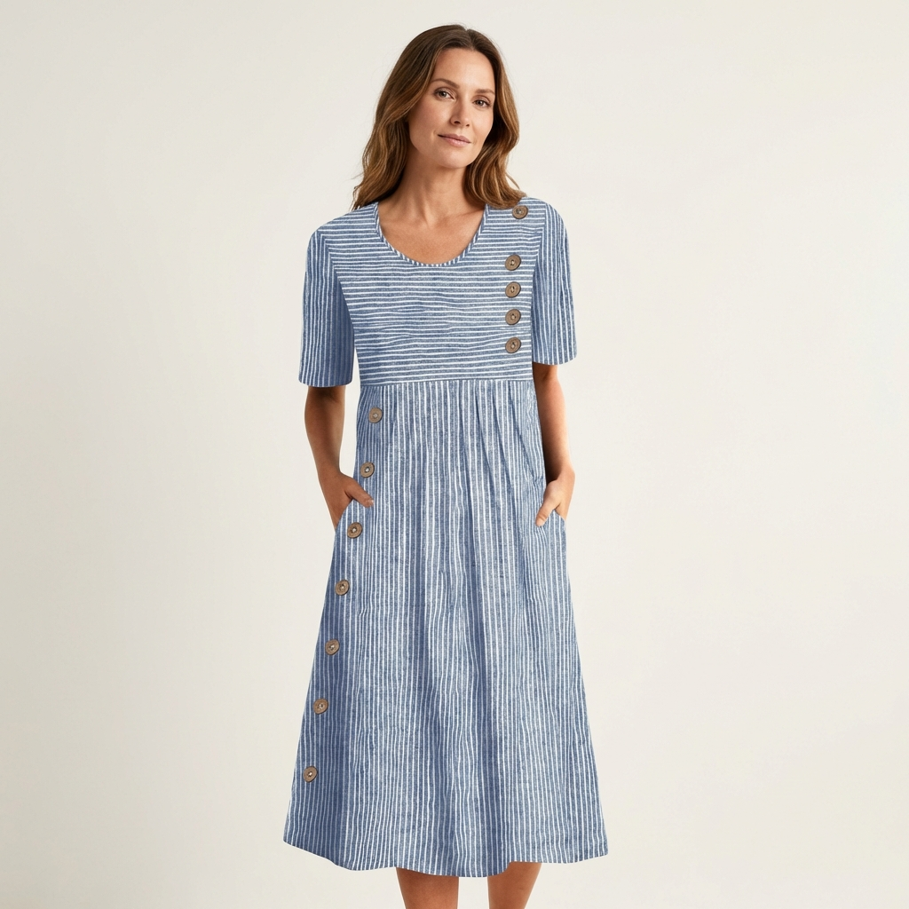 Christin | Striped Midi Dress