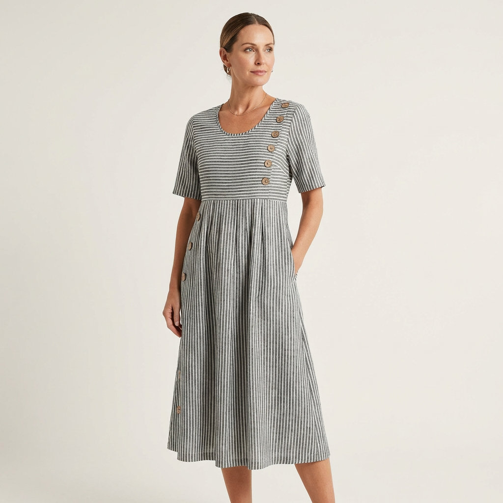 Christin | Striped Midi Dress