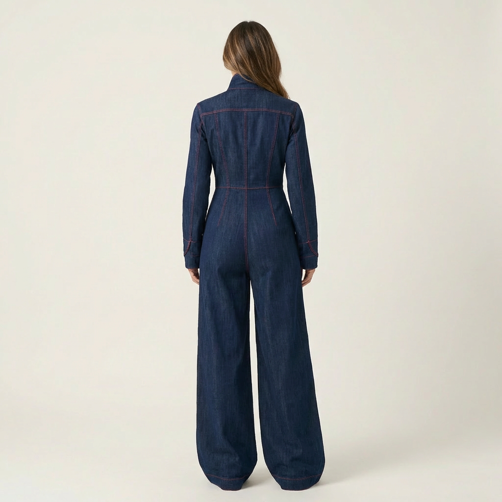 Tracy | Denim Zip Jumpsuit
