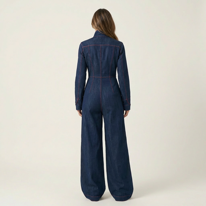 Tracy | Denim Zip Jumpsuit
