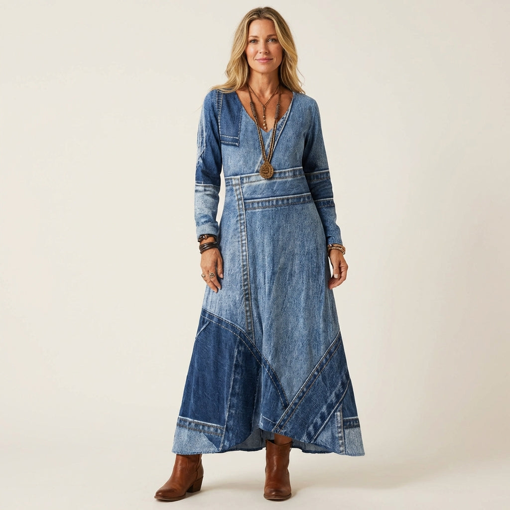 Adriana | Vintage Denim Midi Dress